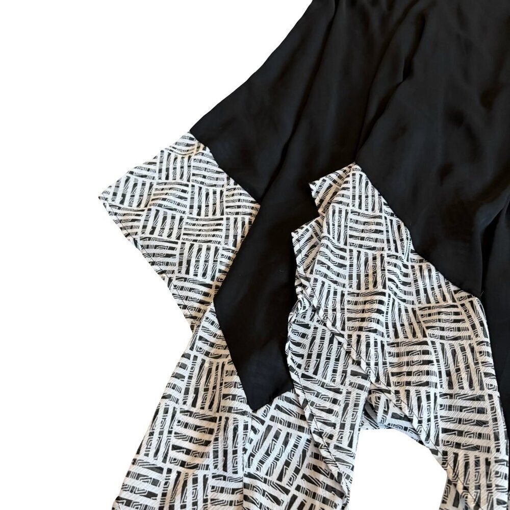 Jessica Simpson Black White Flowy Dress Spaghetti Strap Abstract Midi Size Small - Picture 3 of 10